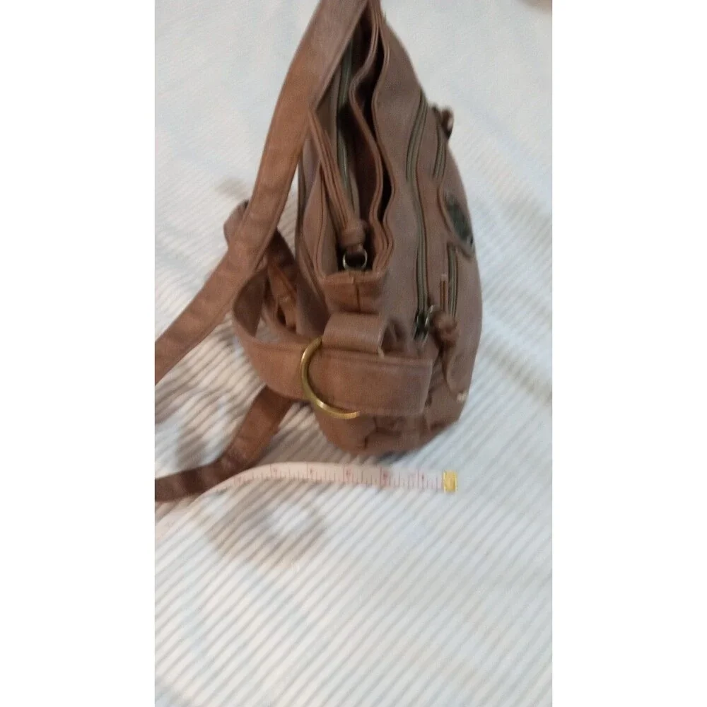 Stone Mountain Crossbody Purse Cognac – Zip Compartments...F-3